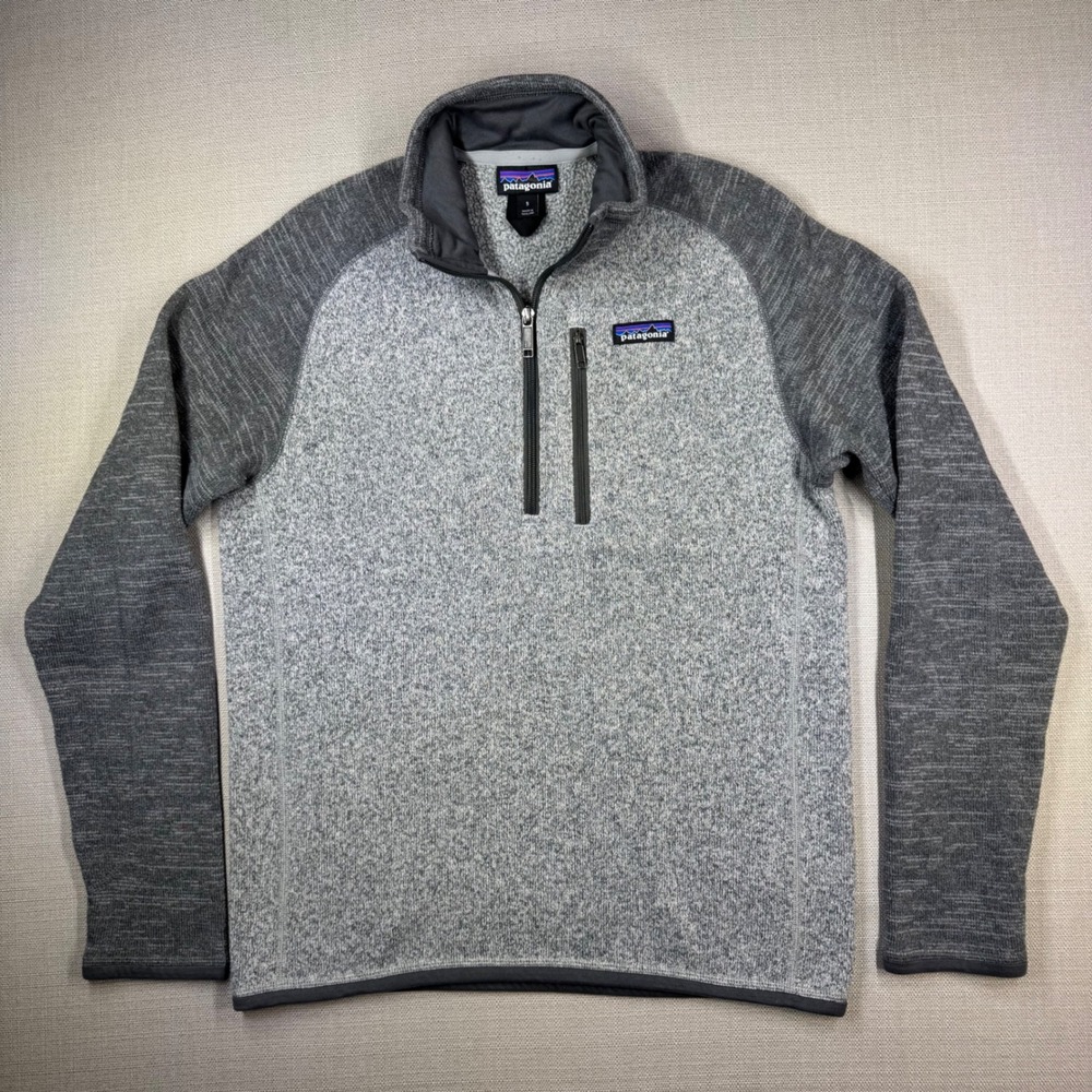Patagonia Mens Better Sweater 1/4 Zip Fleece Pullover Gray Size Small